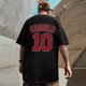 thumbnail image 1 of 8XL hombres de gran tamaño moda suelta baloncesto americano número diez estampado manga corta cuello redondo versátil tendencia pareja traje, 1 of 5