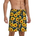 thumbnail image 2 of Rateoe Sunflowers Print Men's Lounge Shorts – Soft & Breathable Pajama Bottoms with Pockets, Elastic Waistband, Lightweight Sleepwear for Nightwear & Loungewear-4X-Large, 2 of 6