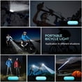 thumbnail image 5 of Luces de bicicleta, luz delantera de bicicleta súper brillante, linterna de bicicleta impermeable con luz trasera recargable por USB (cable USB incluido), 5 of 5