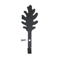 thumbnail image 3 of Renovator's Supply Black Wrought Iron Leaf Shaped Kitchen or Coat Robe Hooks 5 in. L Rustic Entry Way Hat or Jacket Hanger Wall Mount Hooks w/Screws Pack of 4, 3 of 9