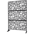 thumbnail image 5 of Tcbosik Outdoor Privacy Screen, 76"H x 48"W Metal Freestanding Privacy Panel, Decorative Fence for Balcony, Backyard, Patio & Garden, Easy to Move & Install, Black, 5 of 8