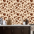 thumbnail image 2 of Peel and Stick Wallpaper Abstract Brown Cream Cowhide Print Wall Mural 17.7in x 9.8ft Self Adhesive Removable Wall Paper Renter Friendly Wallpaper for Nursery Bedroom Cabinets, 2 of 8