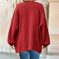thumbnail image 5 of Royisotas Womens Loose Fit Sweaters Cardigan Coat Knitted Winter Solid Color Long Sleeve Tops for Women Lightweight, 5 of 5