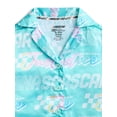 thumbnail image 2 of Justice Girls x Nascar Short Sleeve Button Top, Shorts and Eye Mask Pajama Set, 3-Piece, Sizes 5-18, 2 of 3