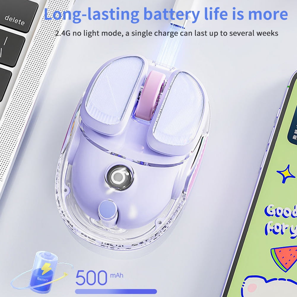 Wireless Bluetooth Mouse, Mute Mouse, High Color Value Rechargeable Gaming Games Compact Laptop Mouse for Girls Office Games
