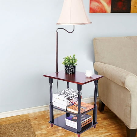 Ktaxon Floor Lamp Kit With Red Wine Wood Desktop And Built In Two Ktaxon Floor Lamp Kit With Red Wine Wood Desktop And Built In Two Tier