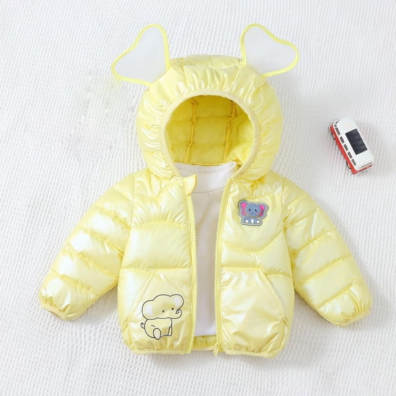 NAISIBABY Toddler Puffer Jacket 6T, Lightweight Warm Zip Up Fall Winter Clothes Cute Hooded Boys Girls Quilted Coat Yellow(1-6T)