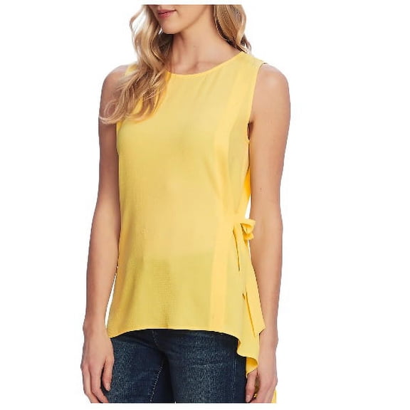 Vince Camuto Top Sleeveless Side Tie High-Low Blouse Soft Canary Yellow S, $79