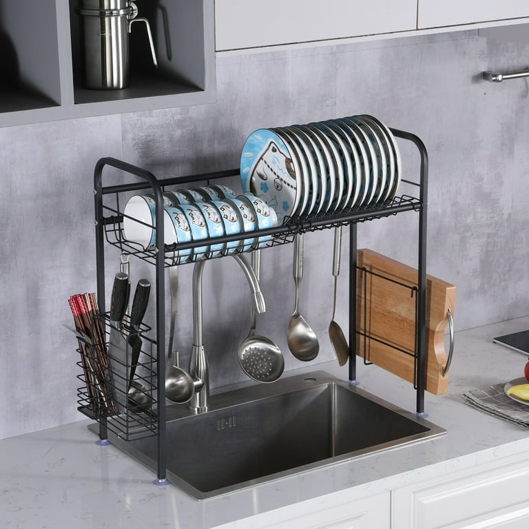 Dish Drying Rack, Space-saving Dish Drain Rack For Kitchen Counter