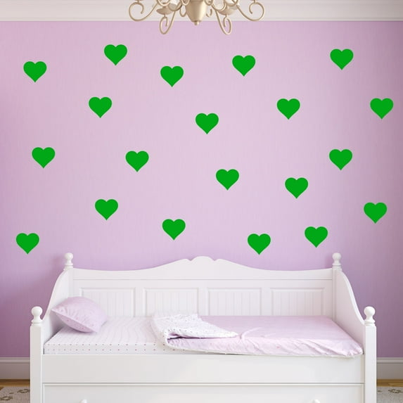 VWAQ Hearts Decals for Wall - Pack of 20 Vinyl Stickers