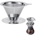 thumbnail image 1 of Pour Over Coffee Dripper, Reusable Stainless Steel Pour Over Coffee Filter Paperless Permanent Coffee Strainer for 1-4 Cup with Base, 1 of 6