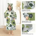 thumbnail image 3 of FORMRS Wearable Blanket Hoodie with Sleeves for Kids Cozy Flannel Sweatshirt, Retro Flower Print, 3 of 7