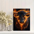 thumbnail image 2 of Qisvanset 12x16 Inch Framed Canvas Wall Art Fiery Bull Majestic Animal Bold Statement Ranch Living Room Wall Art, 2 of 8
