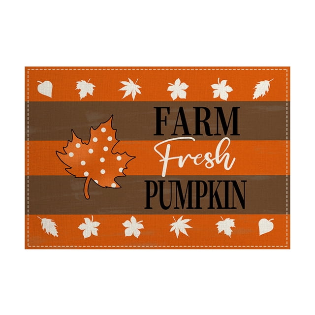Thanksgiving Day Fall Themed Linen Placemat Insulation Mat Fall Themed Printed Kitchen And Home Dining Table Mat