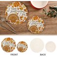 thumbnail image 3 of SKYSONIC 2 pcs Turkey Pumpkin Retro Pot Holders Trivets, Heat Resistant Trivets,Happy Thanksgiving Day Cotton Thread Weave Mats for Hot Pads Pans Pot Bowl Teapot, 3 of 7