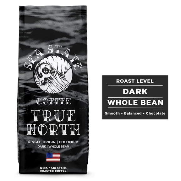 Sea State Coffee True North Whole Bean Dark Roast 12oz