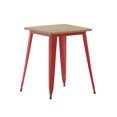 thumbnail image 2 of Flash Furniture Declan Commercial Grade Indoor/Outdoor Dining Table, 23.75" Square All Weather Brown Poly Resin Top with Red Steel Base, 2 of 11