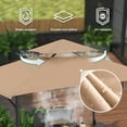 thumbnail image 3 of MASTERCANOPY 8 x 5ft Outdoor BBQ Grill Gazebo with LED Lights and Shelves, Khaki, 3 of 6