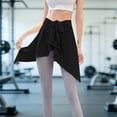 thumbnail image 4 of Women's Two Way Convertible Yoga Skirt, Wrap Around Waist Skirt or Neck Poncho, Lightweight Sports Cover Up Skirt for Beach, Yoga and Daily Sun Protection Black A, 4 of 7