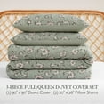 thumbnail image 2 of Jessica Simpson Botanical Embossed Sage Green Duvet Cover Set Queen/Full Size - 3 Piece Set, 2 of 7