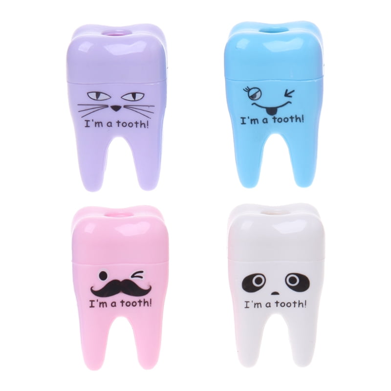 Creative Tooth Teeth Shape Pencil Pointer Sharpener Mechanical School Supplies
