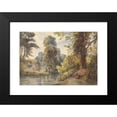 thumbnail image 2 of Ladislav Mednyánszky 18x14 Black Modern Framed Museum Art Print Titled - Swiss Park with a Pond and a Sled (1870), 2 of 5