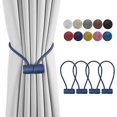 thumbnail image 1 of Magnetic Curtain Holdbacks Drapery Tiebacks: 2Pack 16 Inch Tie Backs Holdback for Blackout Sheer Window Treatment, Chocolate, Upgrade, 1 of 6