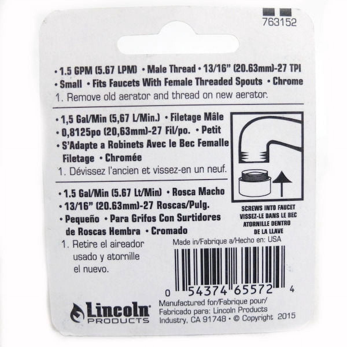 Lincoln Products 103152 Male Small Water Saver Aerator in Chrome - 6-Pack