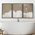 thumbnail image 3 of IDEA4WALL Framed Canvas Print Wall Art Set of 3 Celestial Softness Cloudy Skies and Moonlit Night Modern Art Wall Decor Boho Abstract Landscape Prints Nordic Zen Minimal Artwork - Black 16"x24"x3, 3 of 5