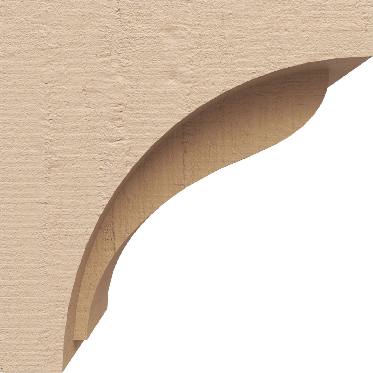 5"W x 5"D x 5"H Wide Helena Rough Cedar Woodgrain TimberThane Corbel, Primed Tan