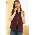 thumbnail image 6 of Cozy Women's Solid Color Quilted Vest in Wild Ginger – Stand Neck Zip-Up Design for Everyday Winter Comfort | M, 6 of 12