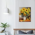 thumbnail image 3 of ONETECH Bouquet of Sunflowers by Claude Monet - Oil Painting Reproductions - Landscape Pictures Artwork on Canvas for Home Decor Wall Decorations framed - 16x20 Inch, 3 of 3
