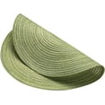 thumbnail image 4 of Granjero Gordo Juego de 6 manteles individuales redondos tejidos, elegantes manteles individuales de 15 pulgadas para mesas de comedor, decoración de fiestas en interiores y exteriores (verde claro), 4 of 5