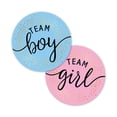 thumbnail image 2 of Pegatinas de equipo para niño y niña, pegatinas de equipo para niño o niña de 60/120 piezas, para decoración de fiesta de revelación de género, suministros para Baby Shower, etiqueta de caja de regalo, 2 of 4