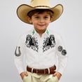 thumbnail image 2 of JAJAHO Boys Long Sleeve Shirts Western Cowboy Horse Pattern Button Down Collared Shirts For Kids 4-13Y Trendy Tops, 2 of 5