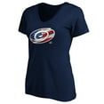 thumbnail image 2 of Women's Navy Carolina Hurricanes Banner Wave Logo V-Neck T-Shirt T-Shirt, 2 of 3