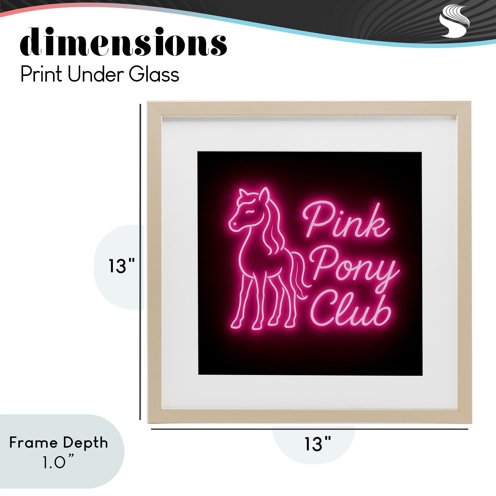 Stupell Industries Pink Pony Club Neon Birch Framed Print Under Glass, design by Grotto Studios
