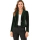 thumbnail image 1 of INSPIRE CHIC Chaqueta De Traje De Oficina De Negocios Con Solapa Y 1 Botón De Terciopelo Para Mujer Verde XS, 1 of 6