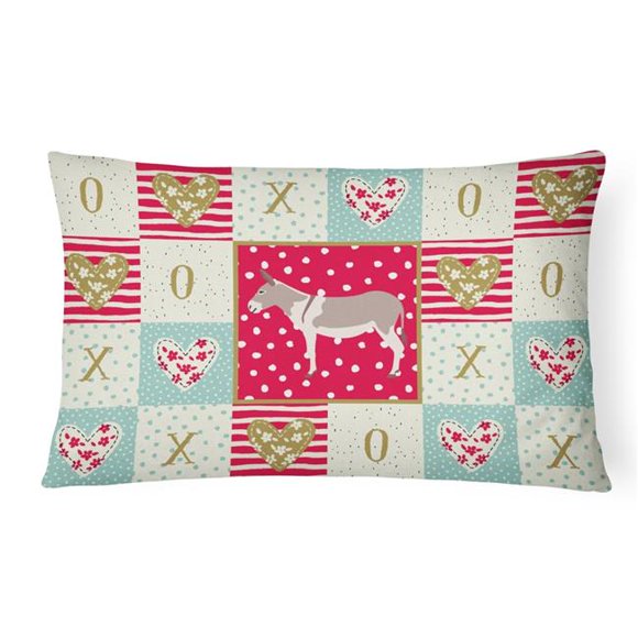 12 x 3 x 16 Po. Coussin Décoratif en Toile Australian Teamster Donkey Love