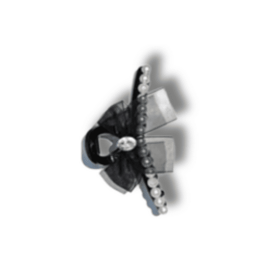 Black Bow Hair Claw Clip with Pearls
