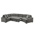 thumbnail image 5 of Convertible U-Shape Futon Sofa Bed, Modern Oversized Upholstered Sectional Sofa Converts to Extra Wide Chaise Lounge Couch, Corner Sofa for Living Room, Bedroom, Apartment, Dorm, Office, Ebony, 5 of 9