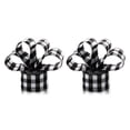 thumbnail image 4 of Yuarrent Cinta con cable de Navidad, adornos de decoración a cuadros de arpillera a cuadros DIY para manualidades, envoltorio de árbol, negro, Blanco negro 15m 2Conjunto, 4 of 6