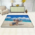 thumbnail image 2 of Dreamtimes Starfish Guitar Player Area Rug 72x48in Tropical Sand Beach Non-Slip Floor Carpet Comfort Floor Mats Decor for Indoor Living Dining Room and Bedroom Area, 2 of 7