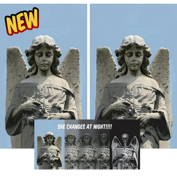 WOWindow Posters Twin Angels to Demons Halloween Window Decoration Two 34.5”x60" Backlit Posters