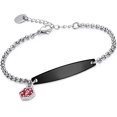 thumbnail image 1 of Bracelet d'Alerte Médicale Personnalisé, Bracelet en Acier Inoxydable Ice SOS avec Chaîne Réglable, Bijoux pour Femmes, 1 of 5