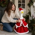 thumbnail image 3 of Cififendec Christmas 23" Porch Goose Costume Set, Red Plush Santa Cape Skirt with Antler Hat Costume for Courtyard Goose Statue Dressing, 3 of 6