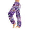 thumbnail image 2 of WTOBBY Women's Long Pajama Pants with Christmas Print and Cuffed Bottoms - Festive Holiday Sleepwear for Casual Home Lounge Wear - Comfortable Straight Leg Design,Purple L, 2 of 6