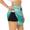 thumbnail image 3 of Lsque Teal Turquoise Printed Women's Running Shorts with Liner Pockets,Elastic Quick Dry Workout Athletic Gym Yoga Shorts,Womens High Waist Shorts-XX-Large, 3 of 9