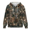 thumbnail image 3 of Garronmavis Camo Forest Deer Hoodies for Women Oversized Sweatshirts Lightweight Oversized Women's Zip Up Hoodies Sweatshirts Warm Trendy Fall Fashion Outfits Casual Sweaters, 3 of 7