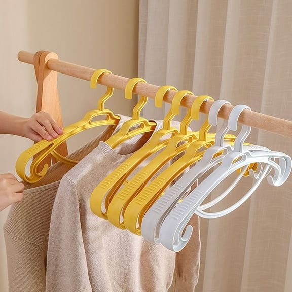 WHAMVOX 4 Pcs Seamless Hanger Dress Hangers No Shoulder Bump Coat Clothing Travel Toddler White